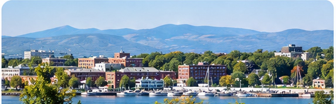 Burlington Vermont waterfront and city skyline